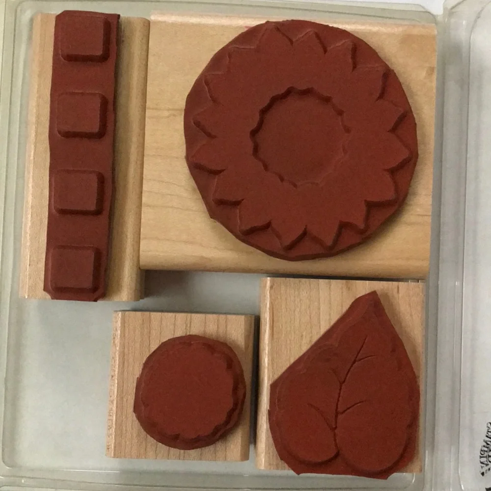 Sunflowers and Well Wishes rubber stamps